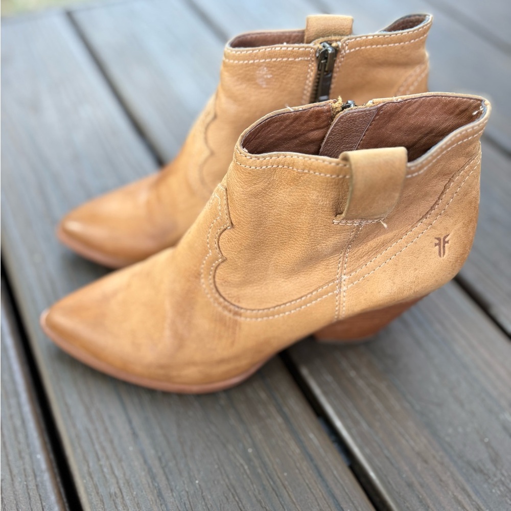 Frye Tan Heeled Boots